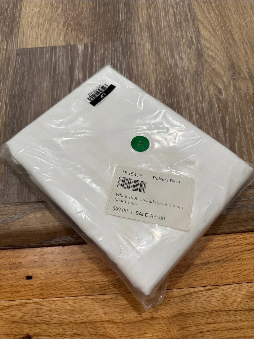 NWT, Pottery Barn- 1000 Thread Count Sateen sham, Euro, White
